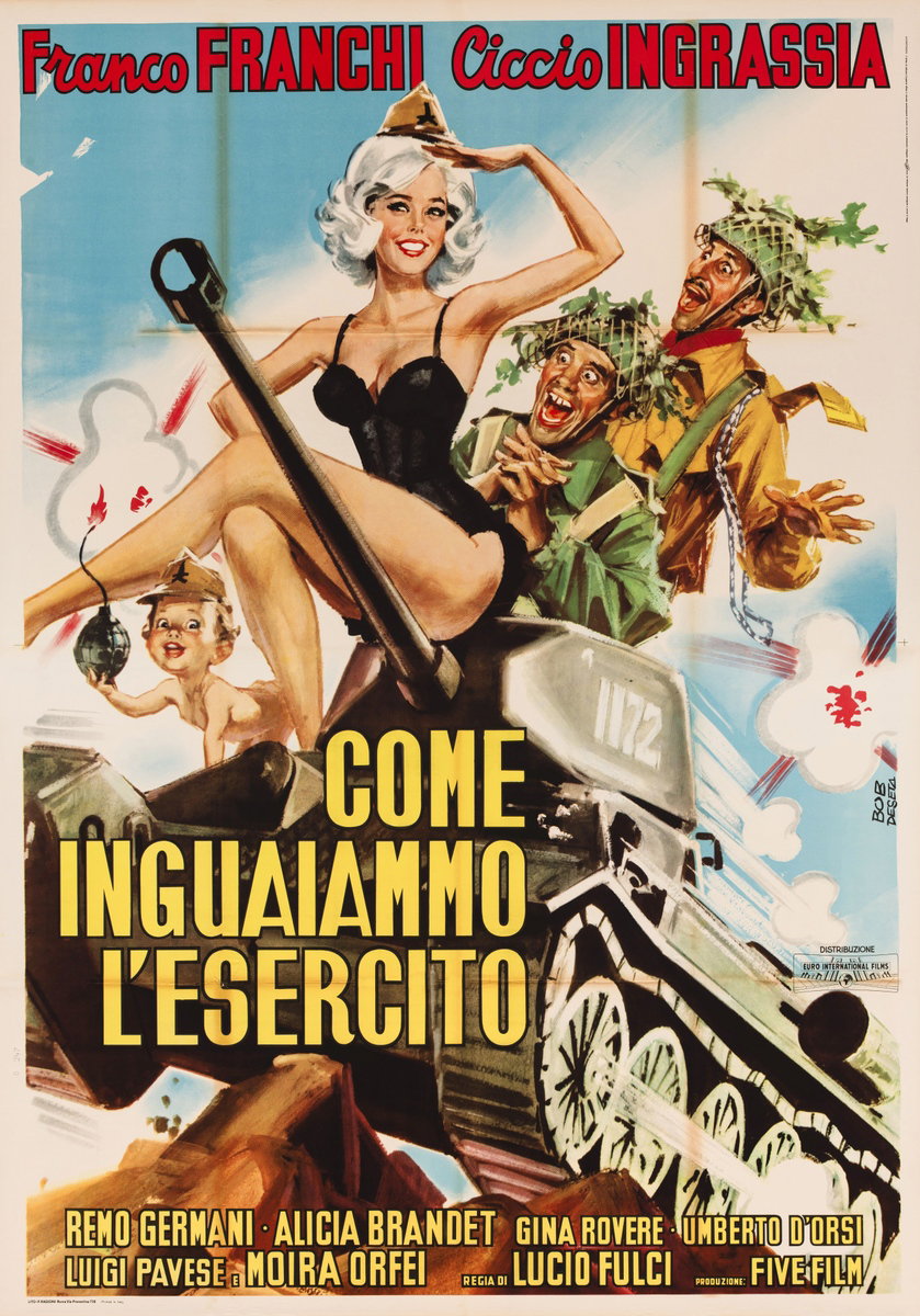 Poster 2 for the film How We Got Into Trouble with the Army (1965), painted by Roberto De Seta (Bob)