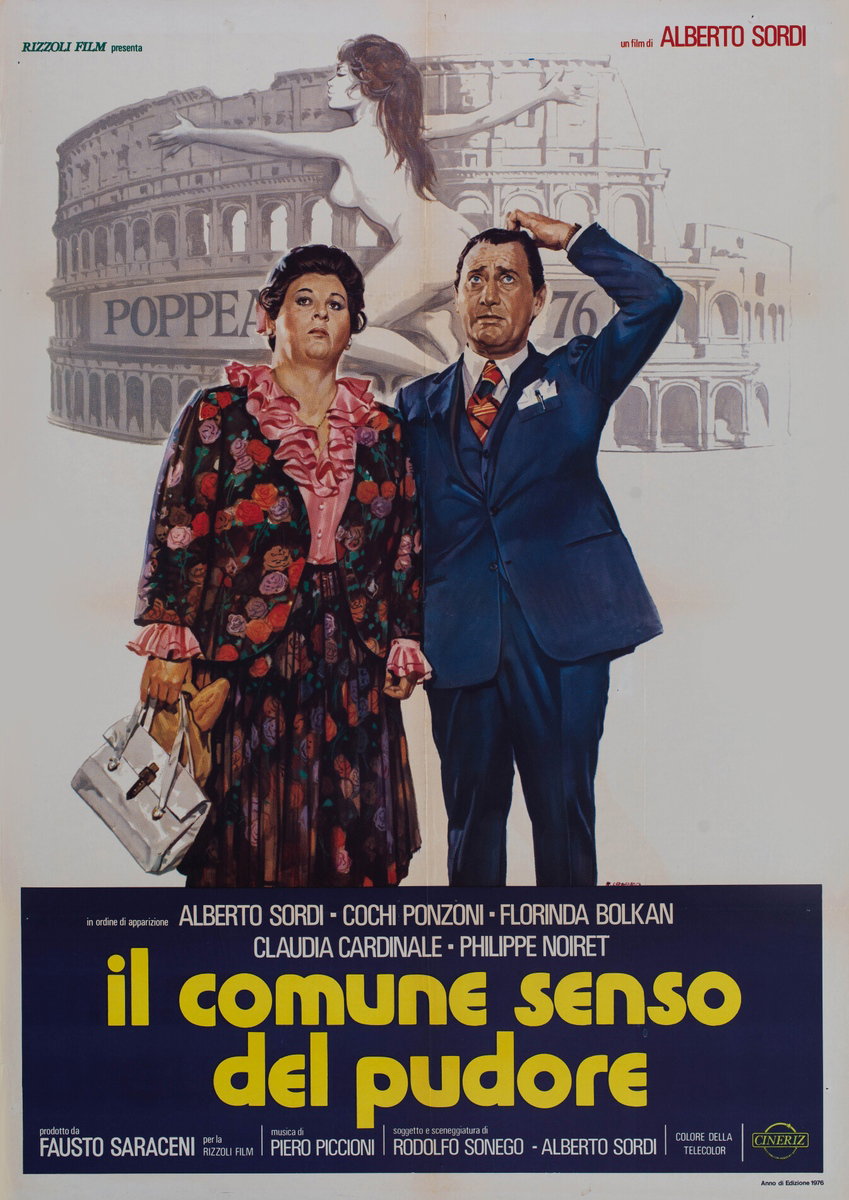 Manifesto 2 per il film Il comune senso del pudore (1976), dipinto da Renato Casaro (Renè)