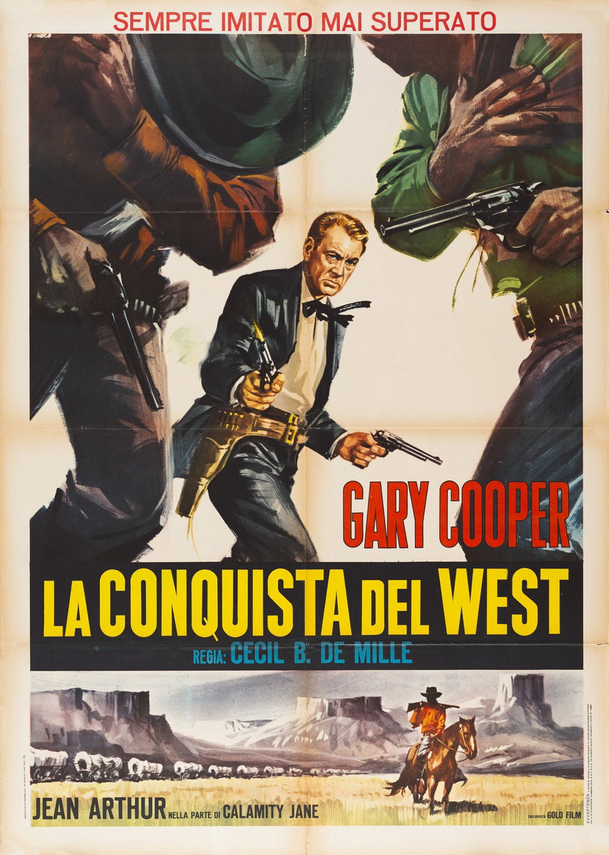 Poster 5 for the film La conquista del West (1936), painted by Renato Casaro (Renè)