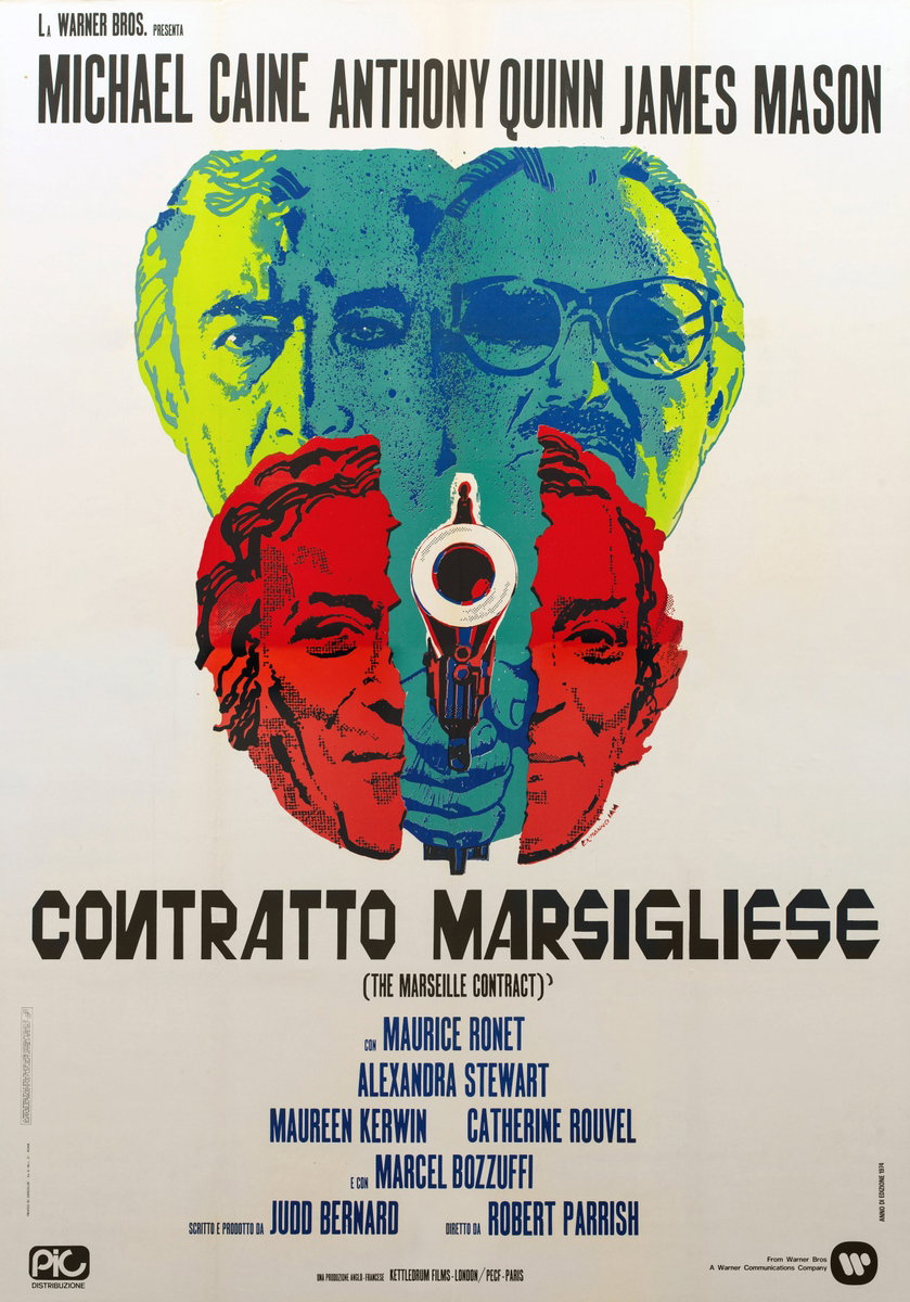 Manifesto 2 per il film Contratto marsigliese (1974), dipinto da Piero Ermanno Iaia
