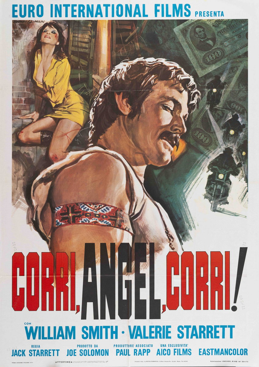 Poster 3 for the film Run, Angel, Run! (1969), painted by Rodolfo Gasparri