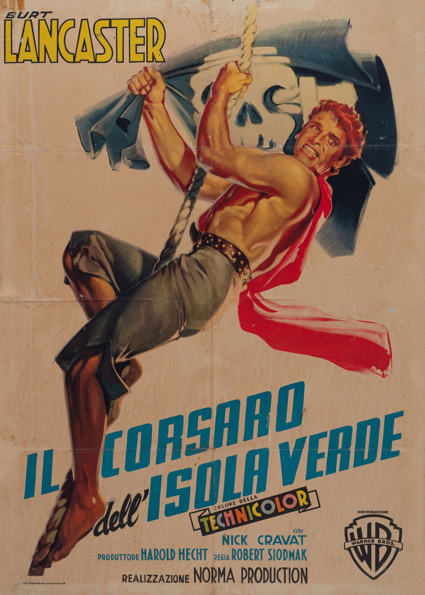 Poster 4 for the film The Crimson Pirate (1952), painted by Luigi Martinati