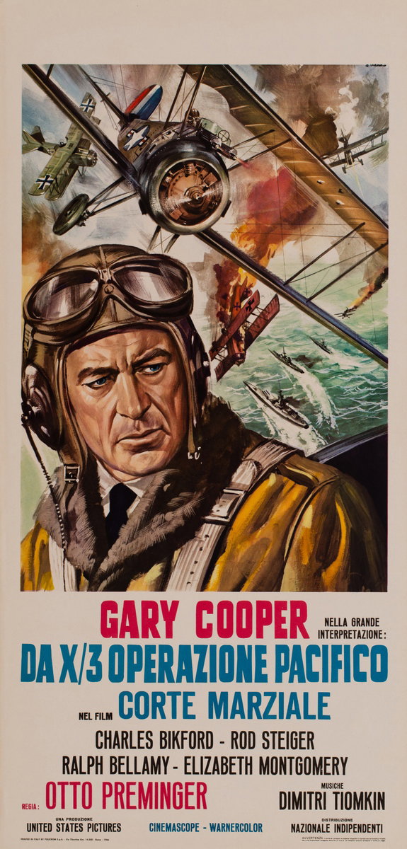 Locandina 2 for the film The Court-Martial of Billy Mitchell (1955), painted by Renato Casaro (Renè)