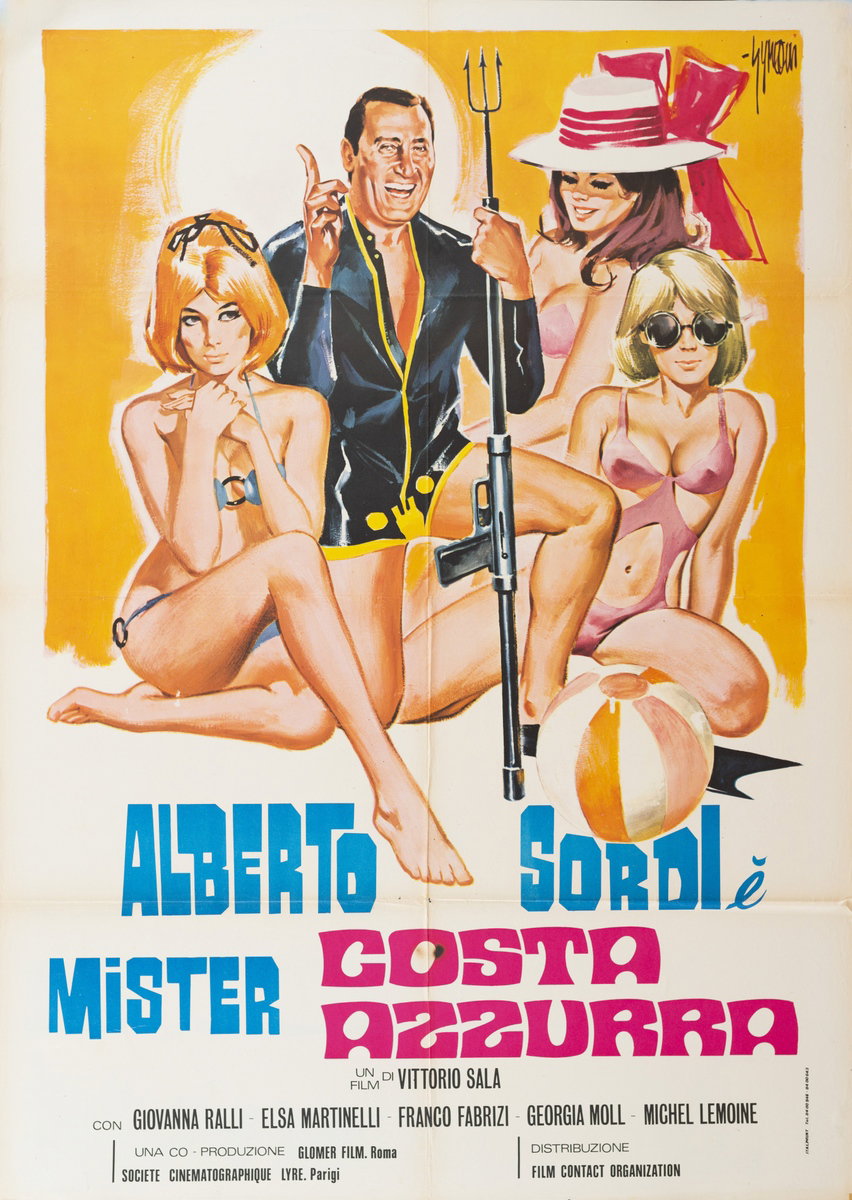 Manifesto 1 per il film Costa Azzurra (1959), dipinto da Sandro Simeoni (Symeoni)