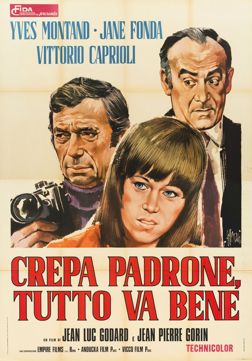 Poster 2 for the film Tout Va Bien (1972), painted by Sandro Simeoni (Symeoni)