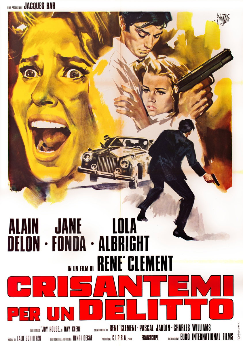 Manifesto 3 per il film Crisantemi per un delitto (1964), dipinto da Sandro Simeoni (Symeoni)