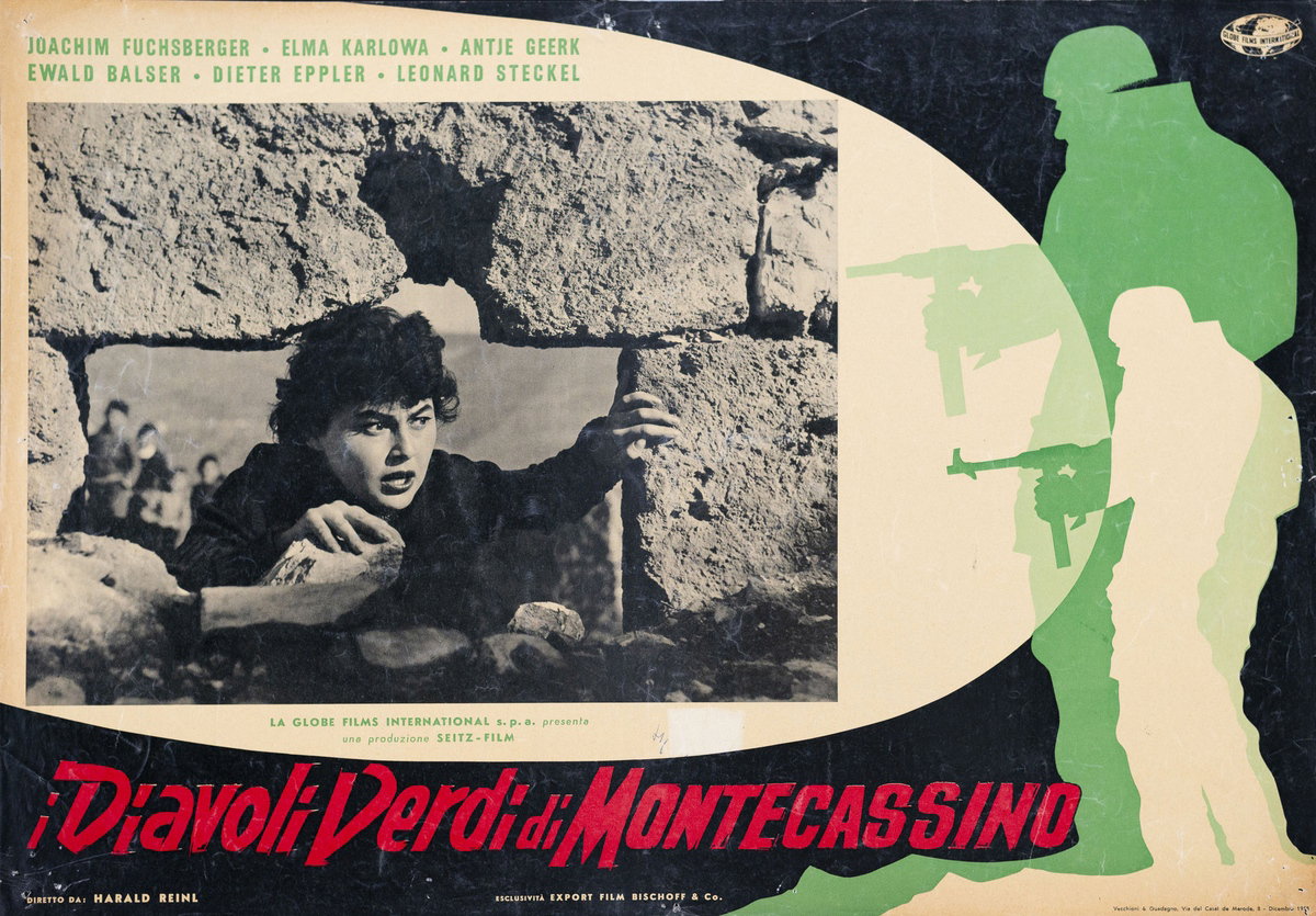 Fotobusta 2 per il film I diavoli verdi di Montecassino (1958)