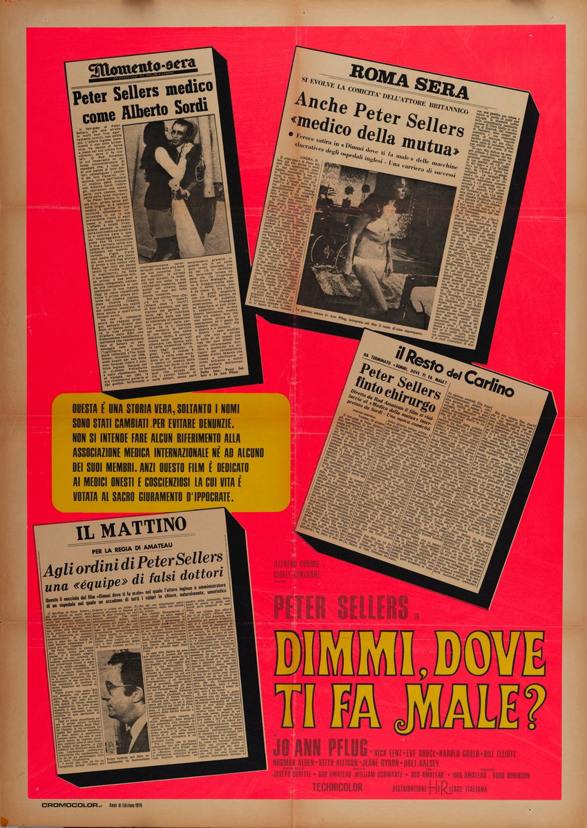 Manifesto 2 per il film Dimmi, dove ti fa male? (1972)