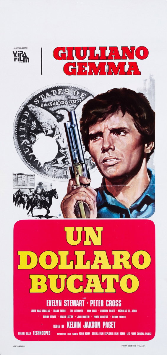 Locandina 2 per il film Un dollaro bucato (1965), dipinto da Giovanni Alessandri (Aller)