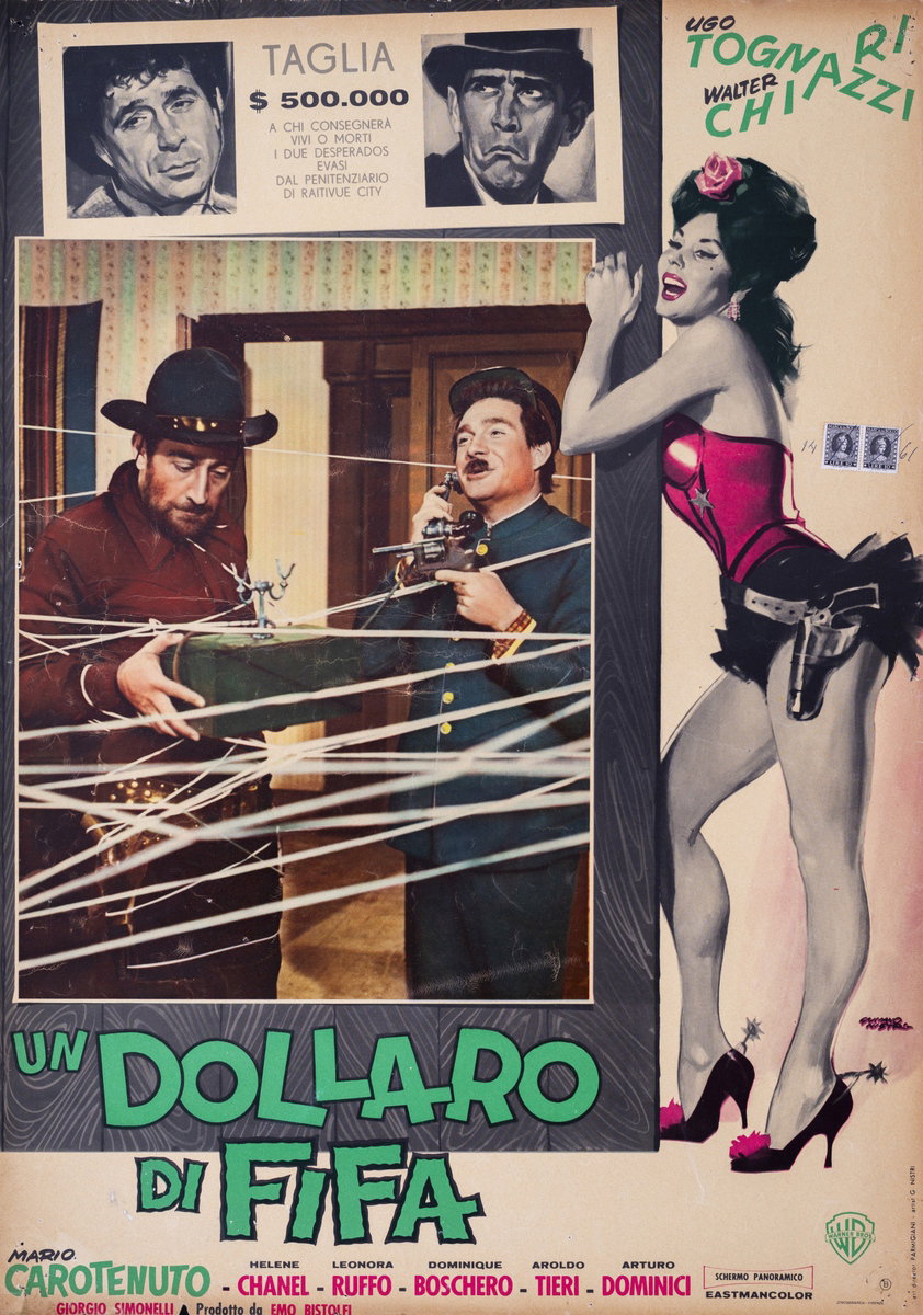 Lobby Card 2 for the film A Dollar of Fear (1960), painted by Giuliano Nistri