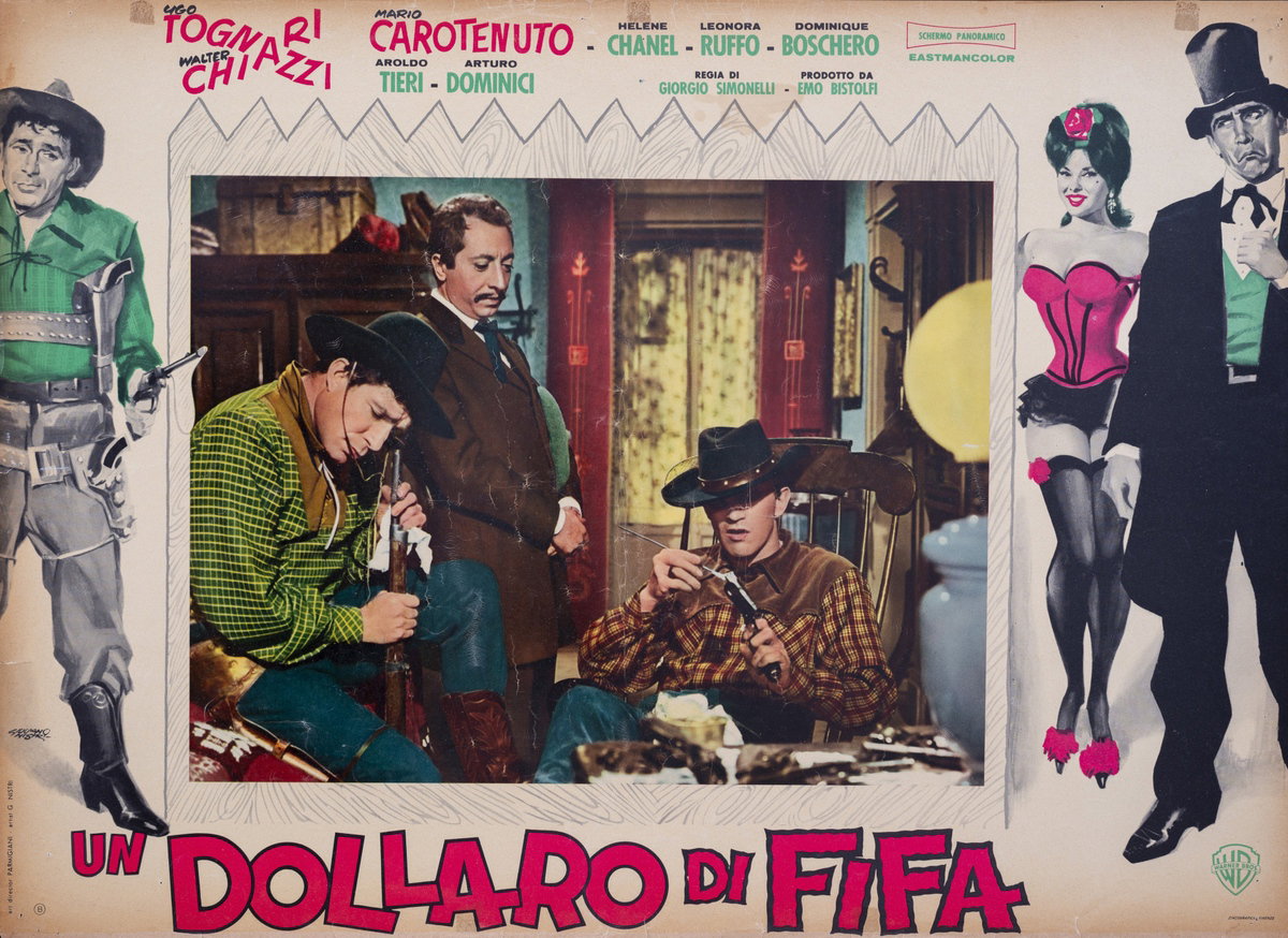 Lobby Card 6 for the film A Dollar of Fear (1960), painted by Giuliano Nistri