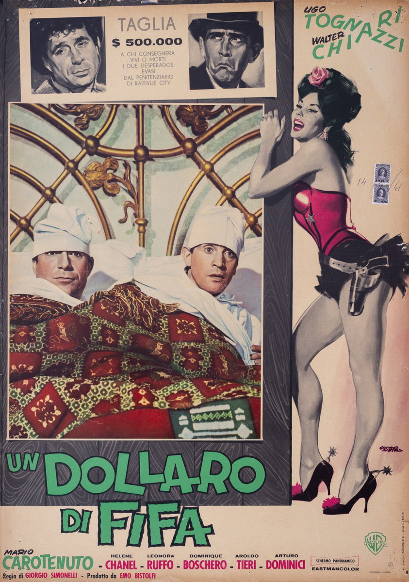 Lobby Card 7 for the film A Dollar of Fear (1960), painted by Giuliano Nistri