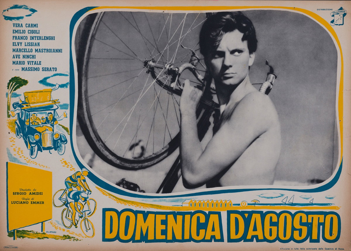 Fotobusta 3 per il film Domenica d'agosto (1950), dipinto da Guerri