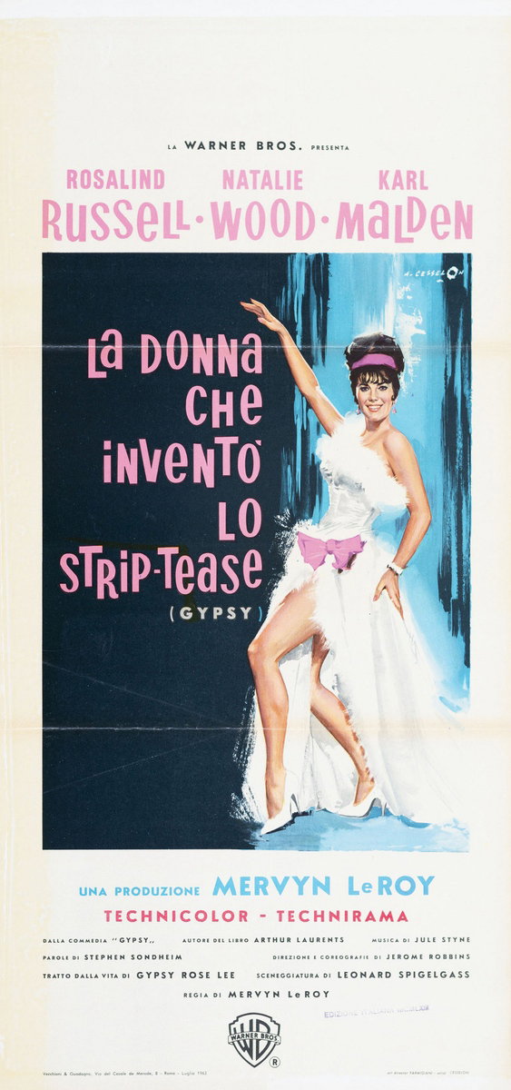 Locandina 2 per il film La donna che inventò lo strip-tease (1962), dipinto da Angelo Cesselon