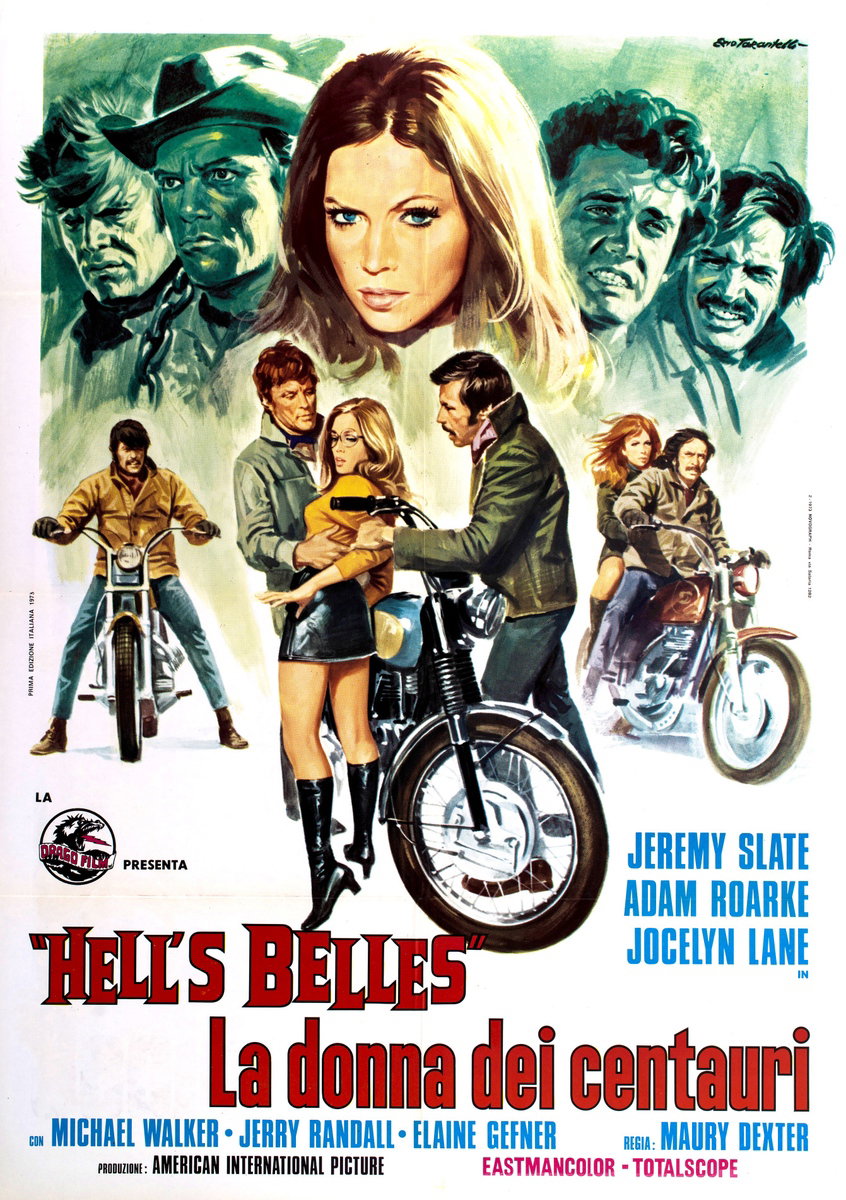 Poster 2 for the film Hell's Belles (1969), painted by Ezio Tarantelli