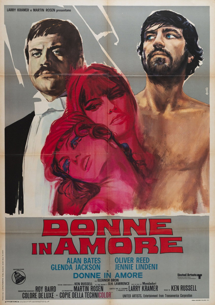 Poster 3 for the film Women in Love (1969), painted by Agatino Avelli