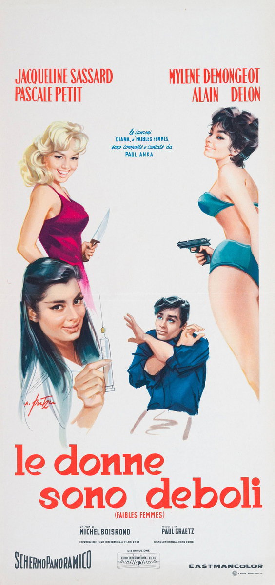Locandina 2 for the film Le donne sono deboli (1969), painted by Arnaldo Putzu