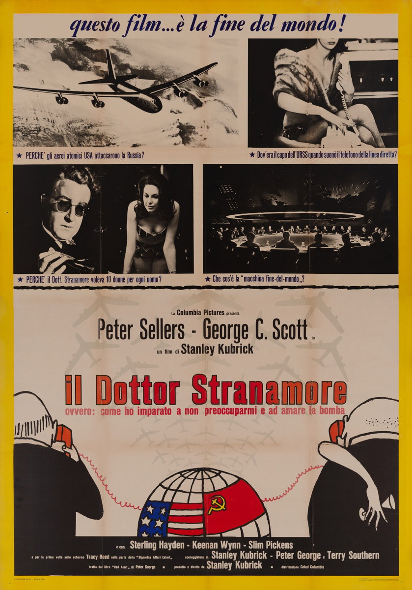Manifesto 3 per il film Il dottor Stranamore, ovvero: come ho imparato a non preoccuparmi e ad amare la bomba (1964)