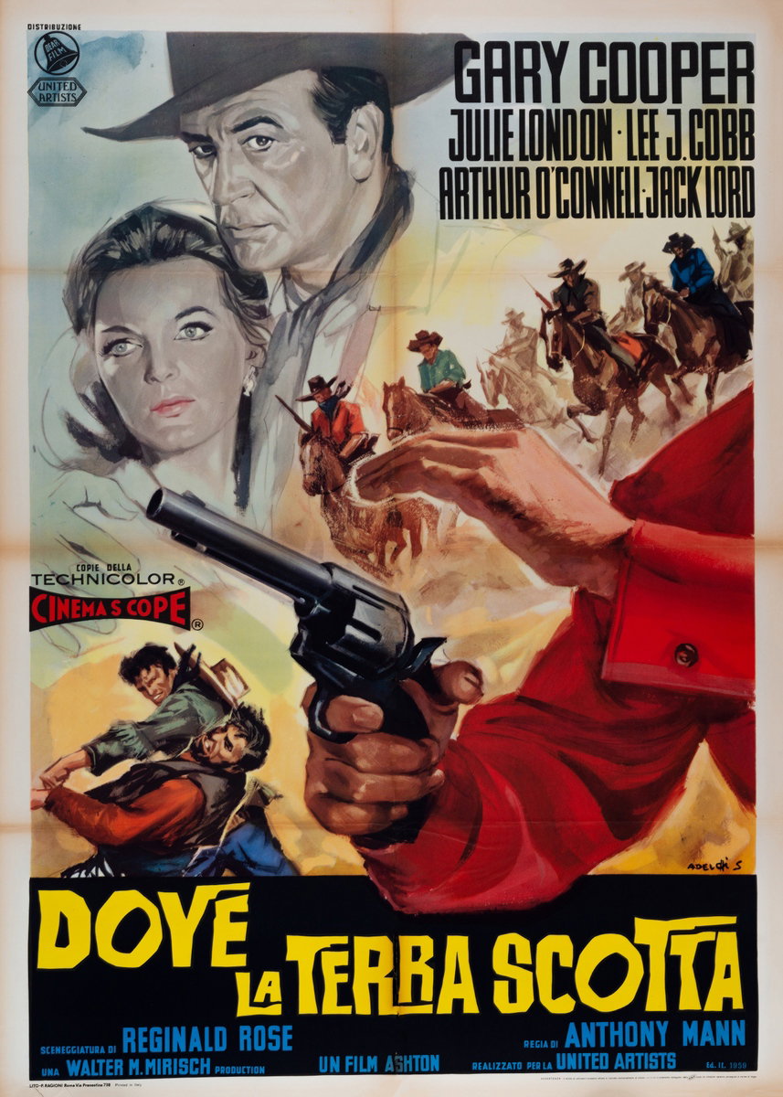 Manifesto 3 per il film Dove la terra scotta (1958), dipinto da Adelchi Serafini