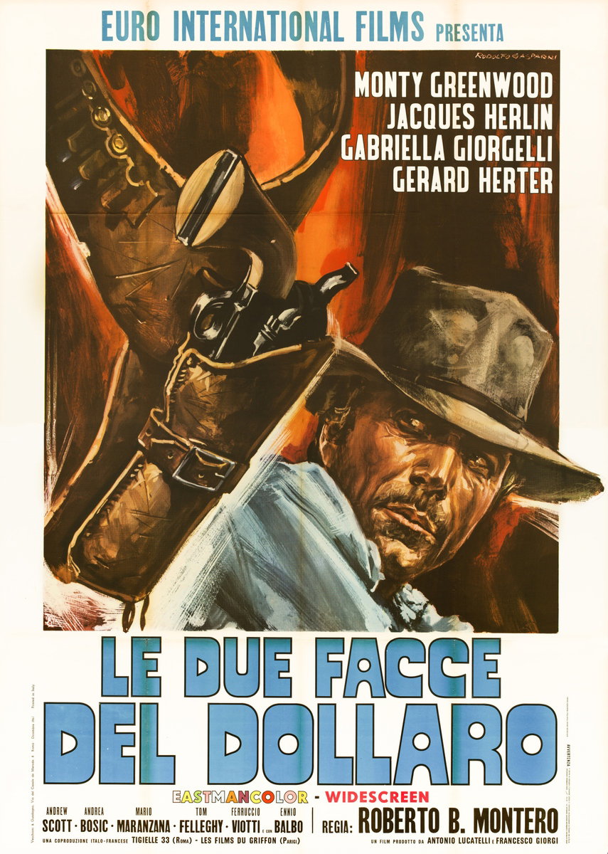 Poster 2 for the film Two Faces of the Dollar (1967), painted by Rodolfo Gasparri