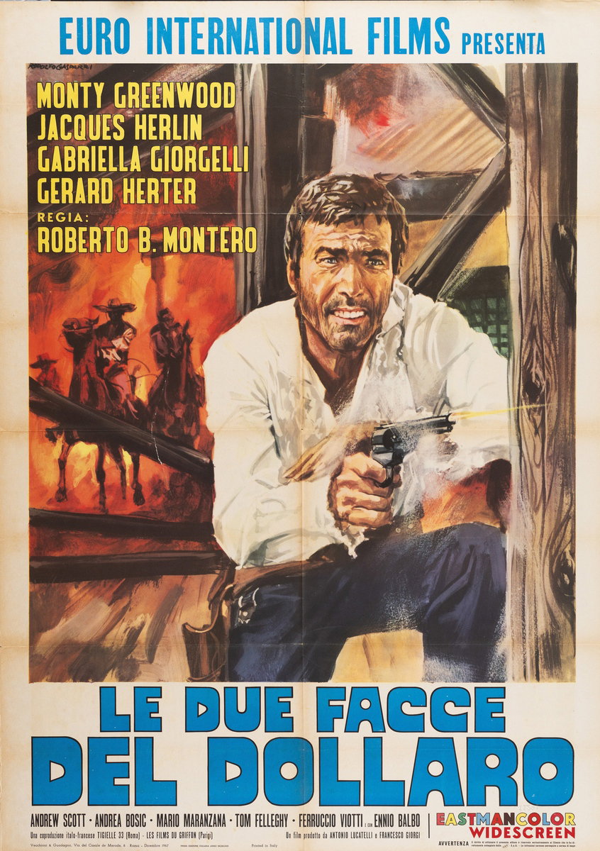 Manifesto 3 per il film Le due facce del dollaro (1967), dipinto da Rodolfo Gasparri