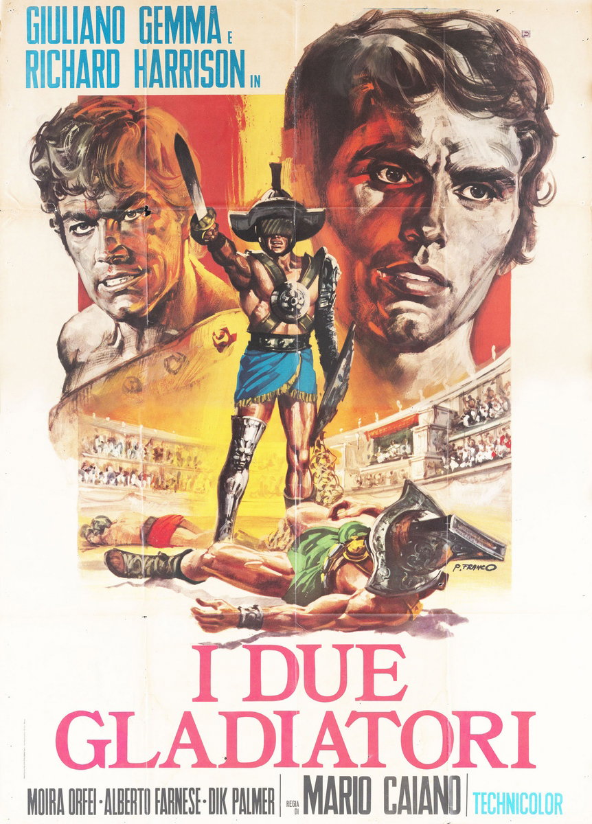 Manifesto 4 per il film I due gladiatori (1964), dipinto da Franco Picchioni