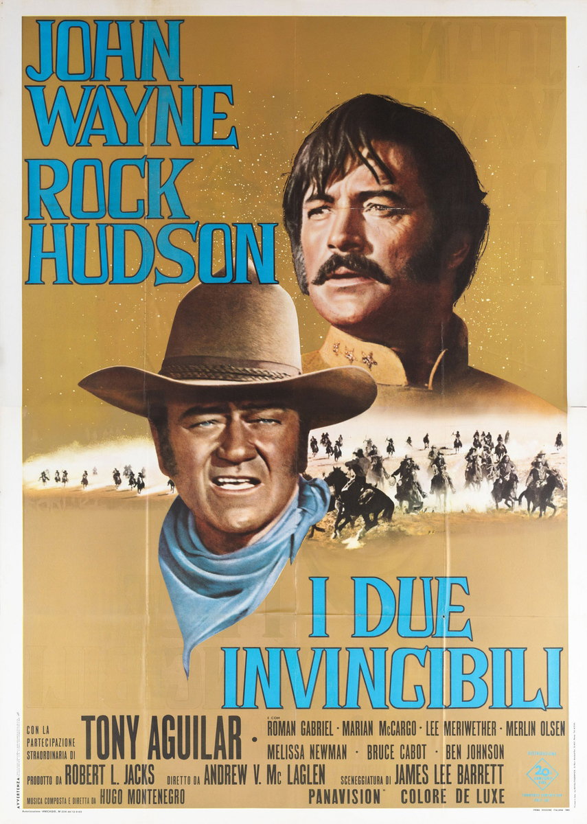Manifesto 2 per il film I due invincibili (1969), dipinto da Francesco Fiorenzi