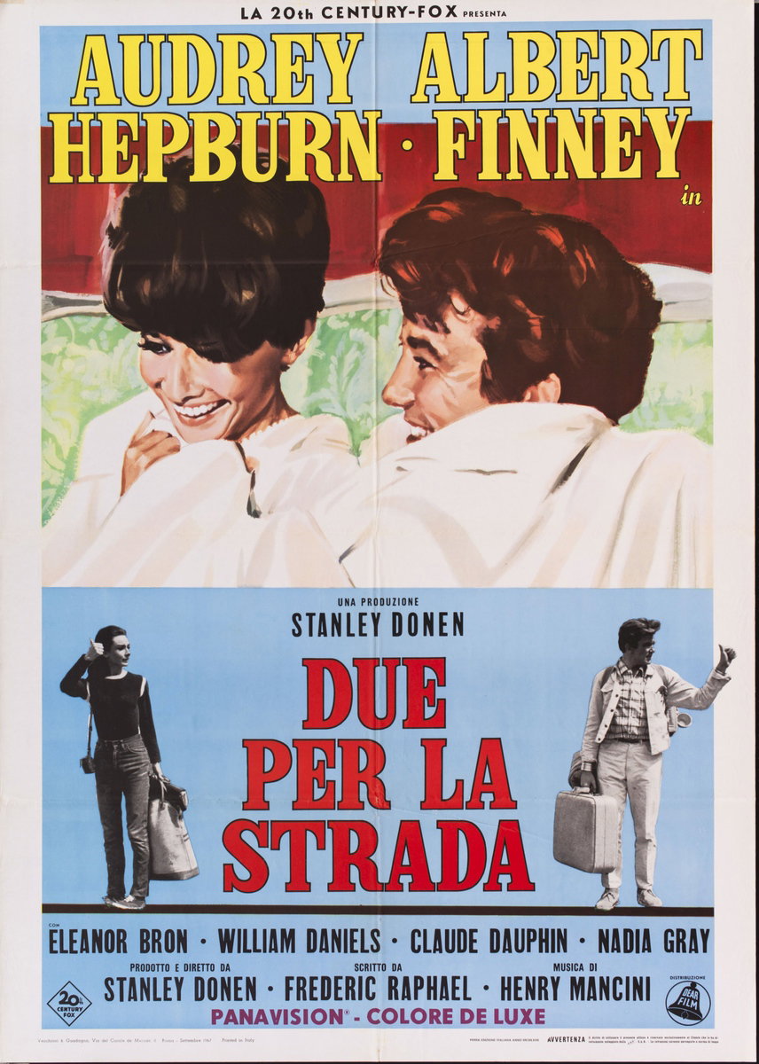 Manifesto 2 per il film Due per la strada (1967), dipinto da Lorenzo Nistri (Enzo)