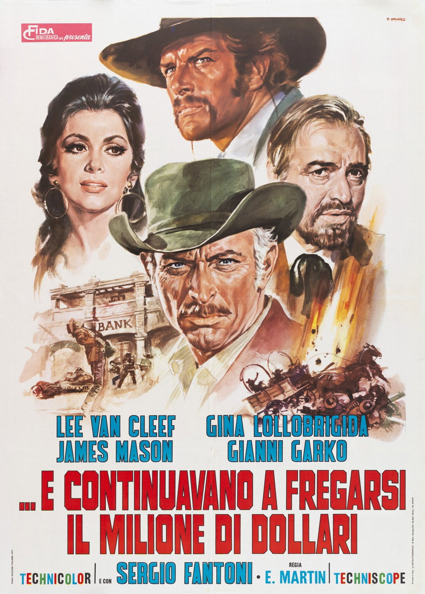 Poster 2 for the film e continuavano a fregarsi il milione di dollari (1971), painted by Renato Casaro (Renè)