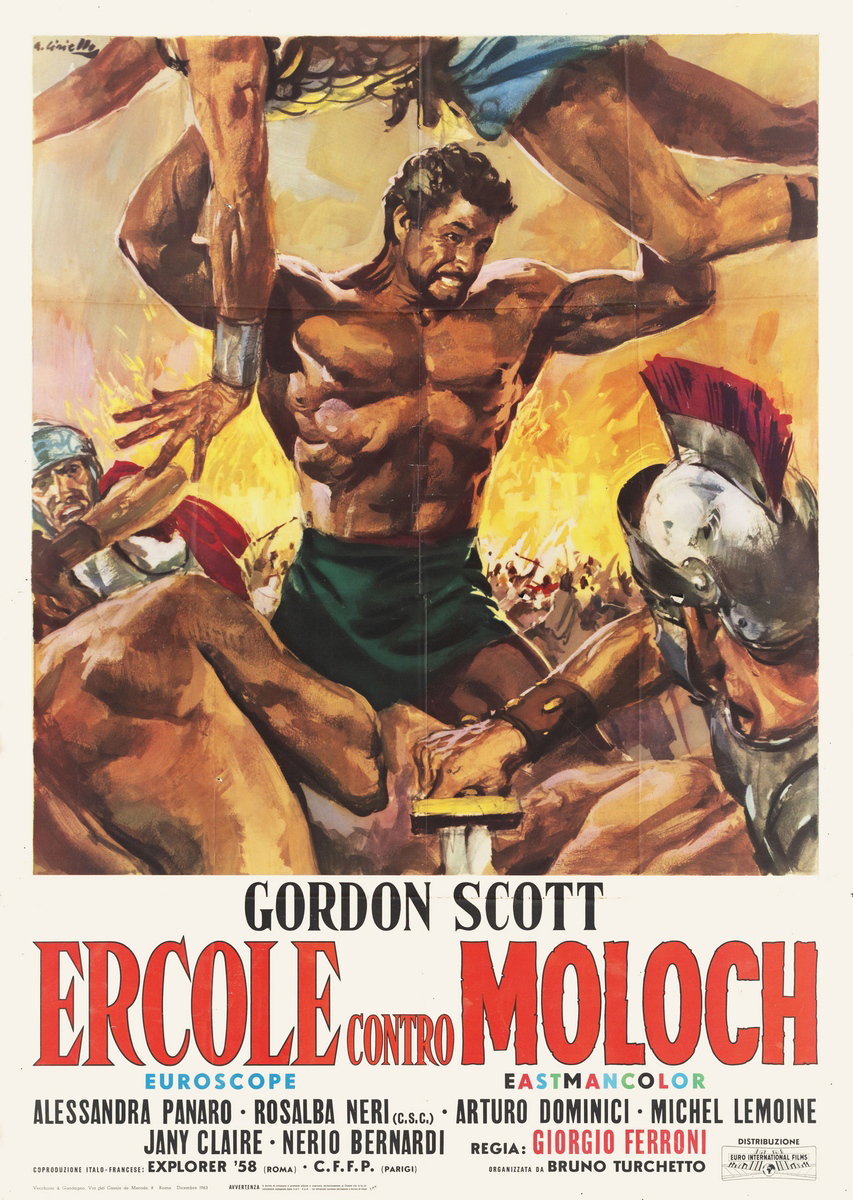 Manifesto 2 per il film Ercole contro Moloch (1963), dipinto da Averardo Ciriello