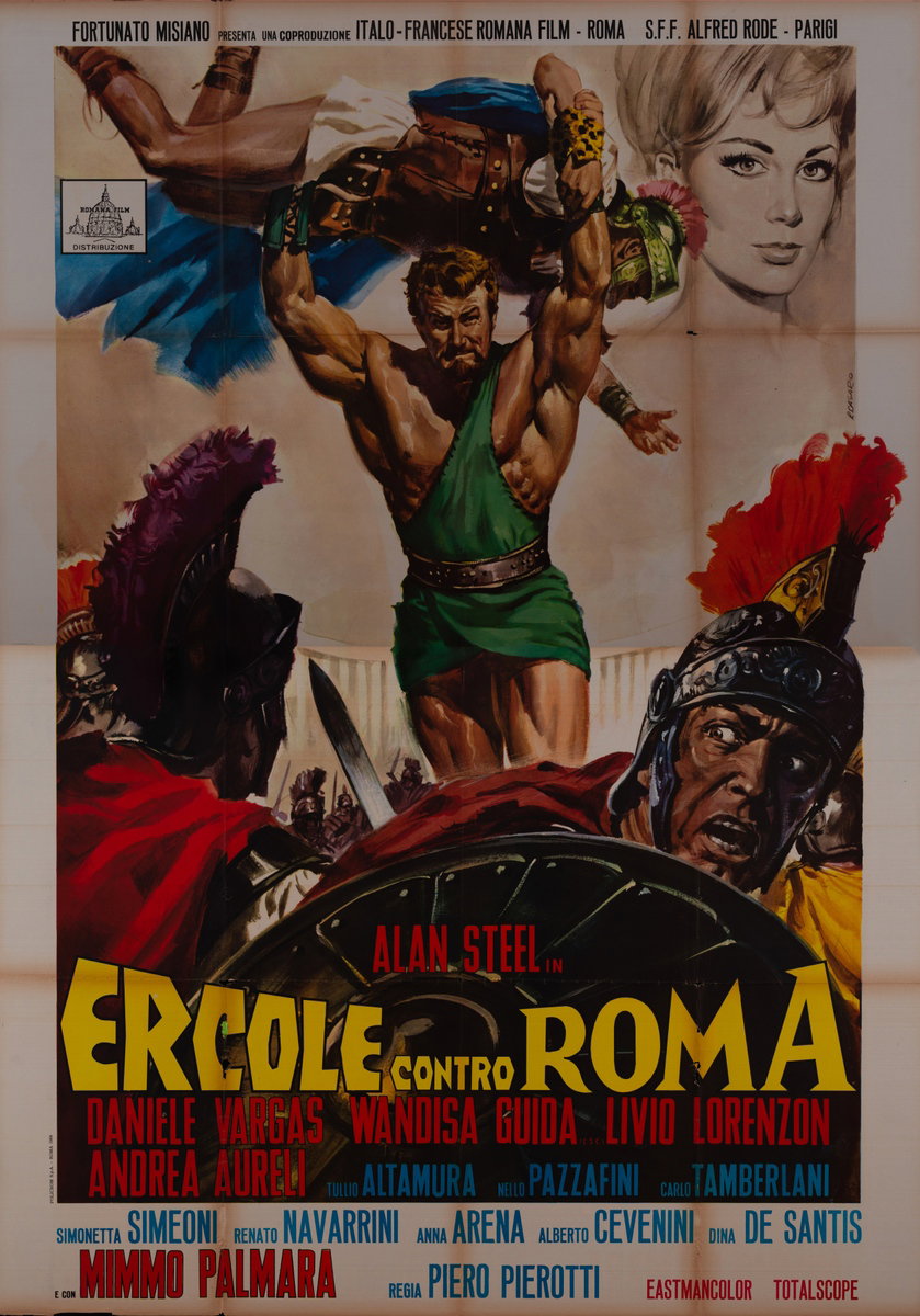 Poster 2 for the film Hercules Against Rome (1964), painted by Renato Casaro (Renè)