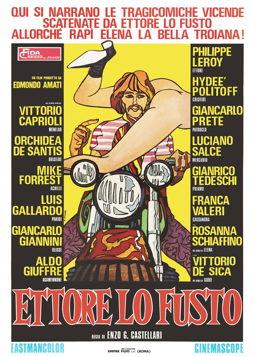 Manifesto 3 per il film Ettore lo fusto (1972), dipinto da Renato Casaro (Renè)