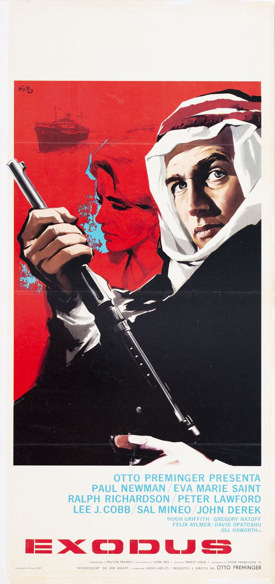 Locandina 2 per il film Exodus (1960), dipinto da Silvano Campeggi (Nano)