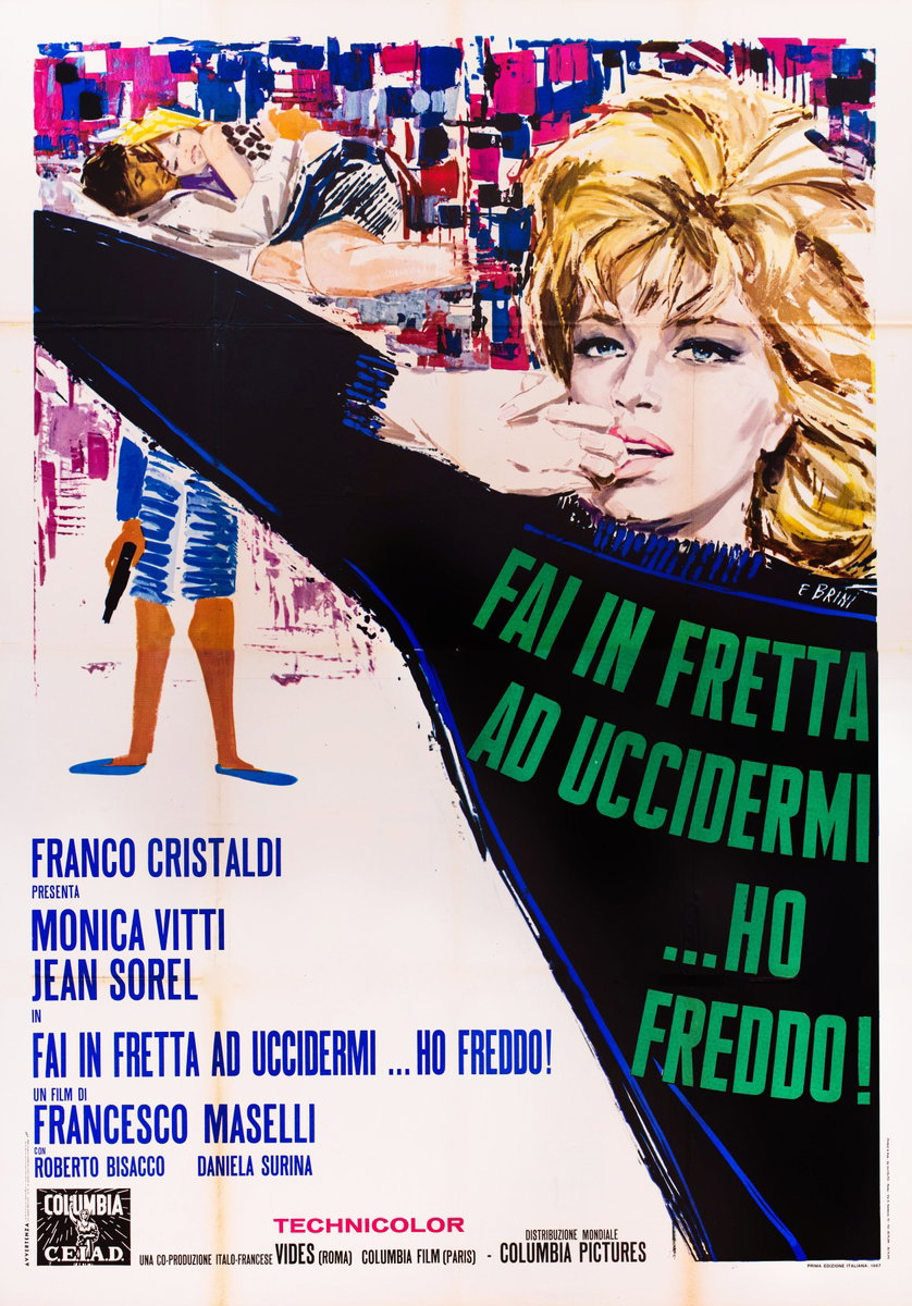 Manifesto 2 per il film Fai in fretta ad uccidermi... ho freddo! (1967), dipinto da Ercole Brini