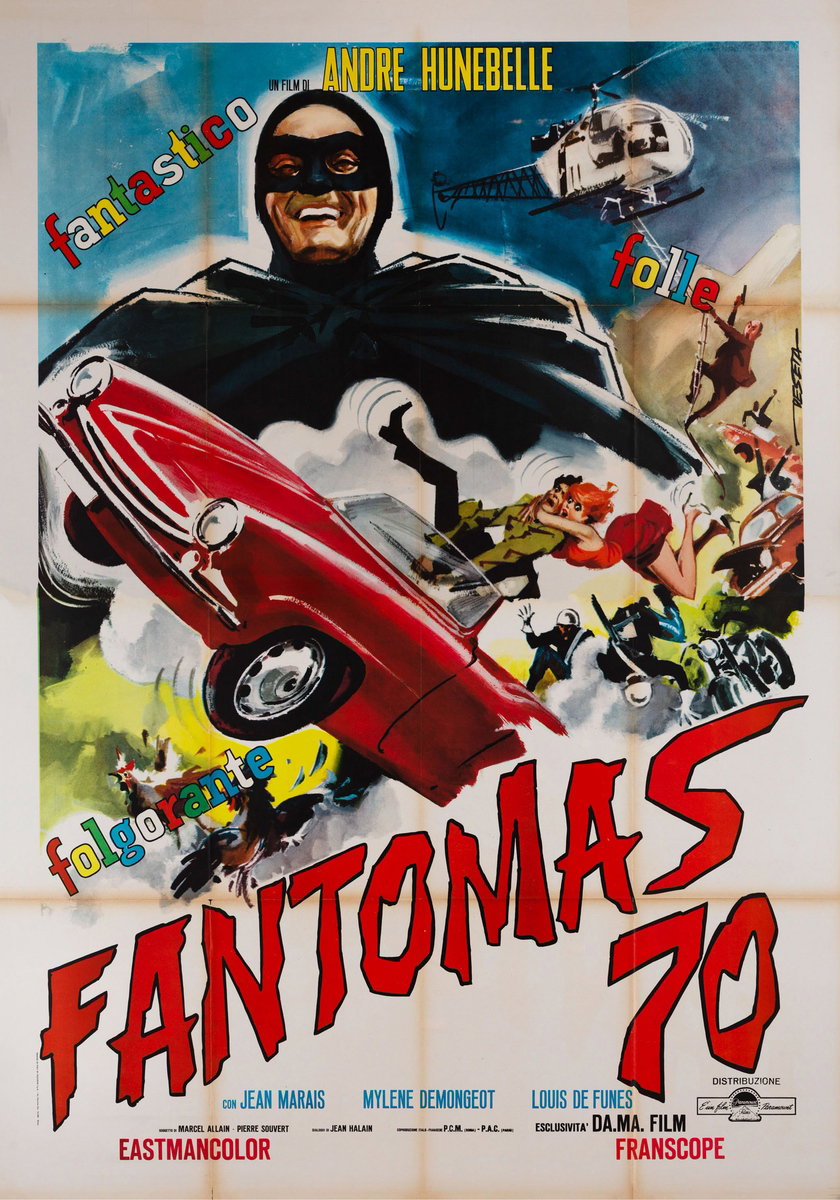 Poster 2 for the film Fantomas (1964), painted by Enrico De Seta