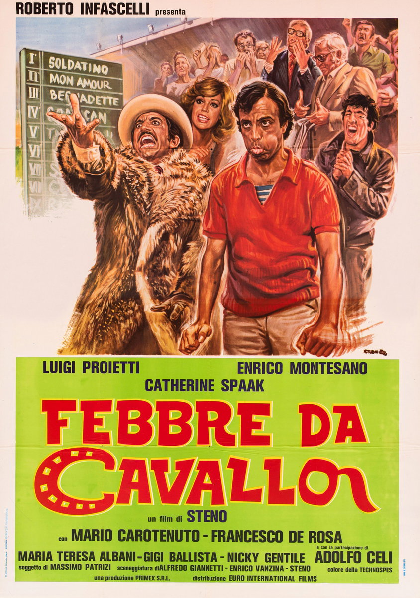 Manifesto 3 per il film Febbre da cavallo (1976), dipinto da Studio E2 (Sciotti-Tarantelli)
