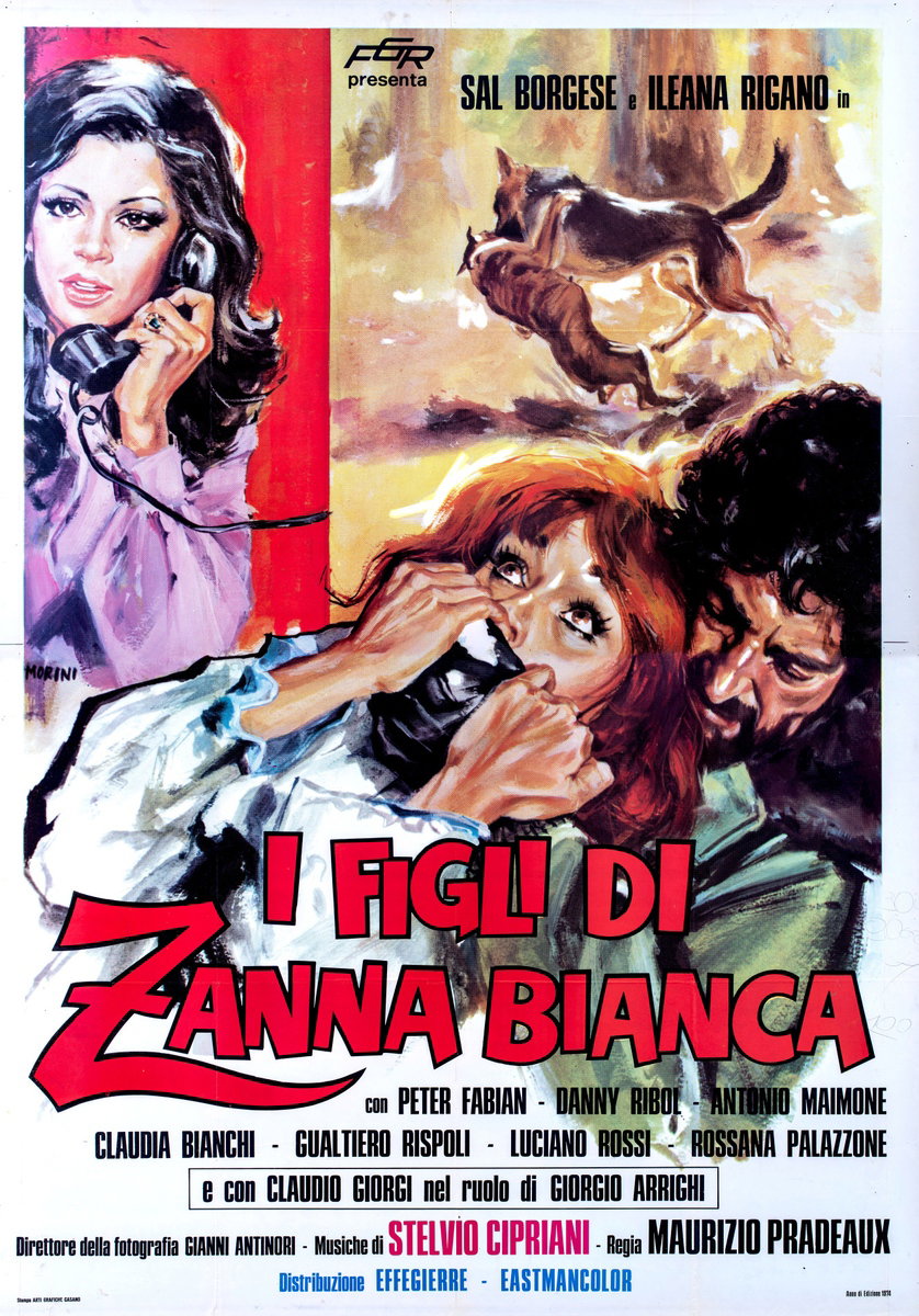 Manifesto 3 per il film I figli di Zanna Bianca (1974), dipinto da Basilio Morini