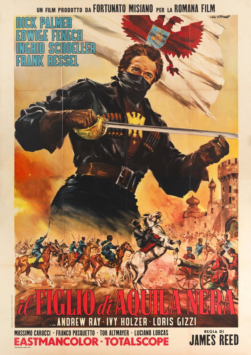 Manifesto 2 per il film Il figlio di Aquila Nera (1967), dipinto da Giovanni Di Stefano