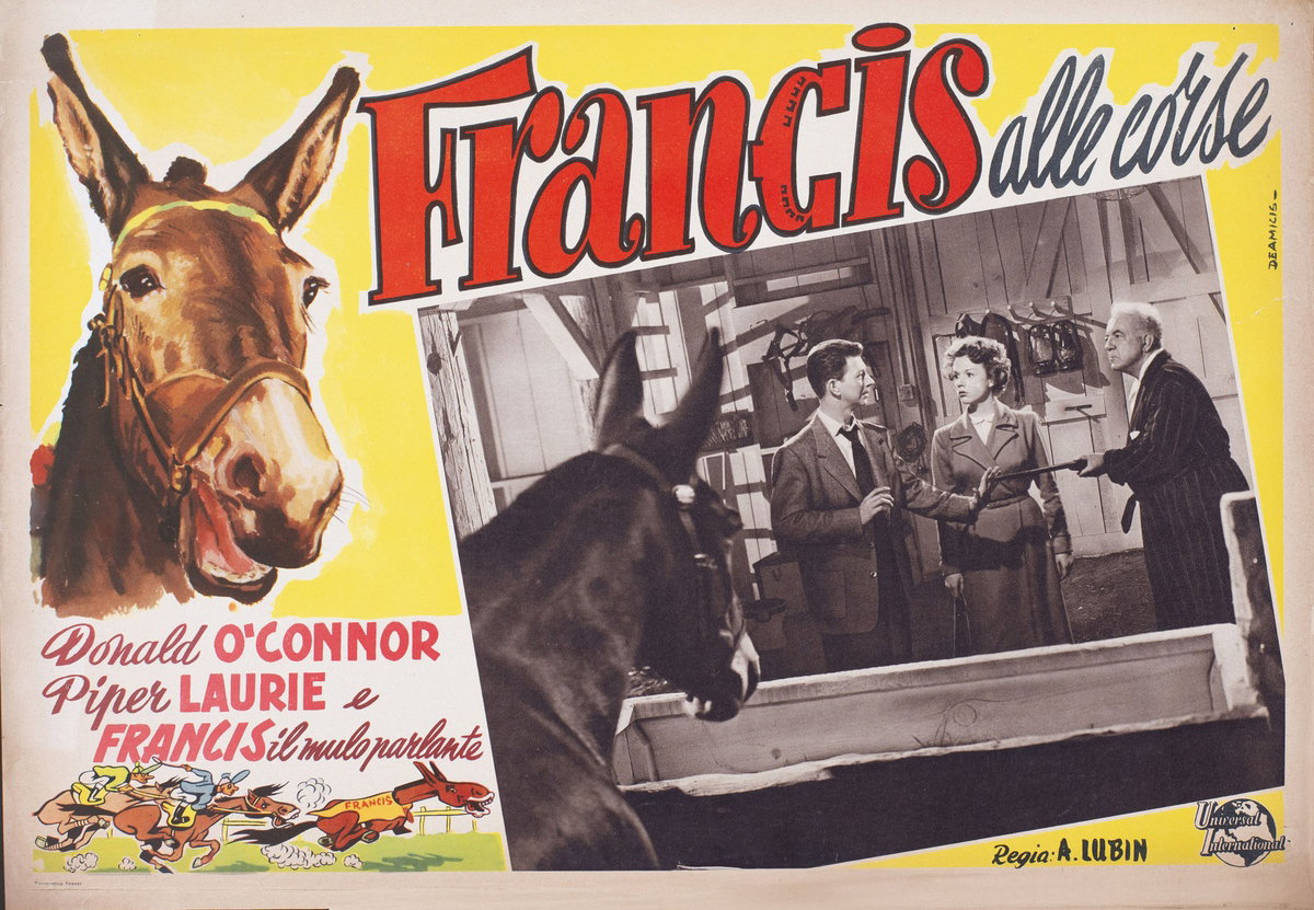Lobby Card 2 for the film Francis Goes to the Races (1951), painted by Arnaldo De Amicis (Aldo)