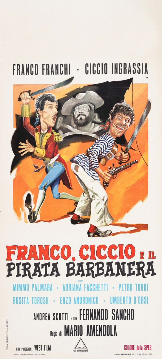 Franco, Ciccio and the Pirate Blackbeard - Lobby Card 1