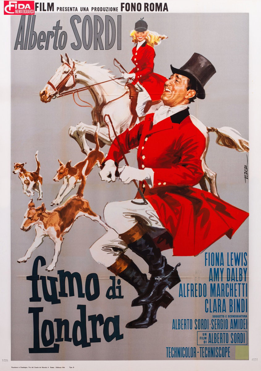 Poster 2 for the film Smoke Over London (1966), painted by Enrico De Seta