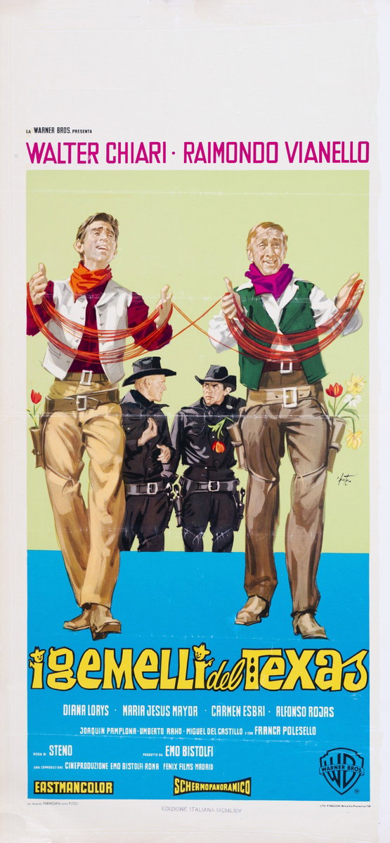 Locandina 2 per il film I gemelli del Texas (1964), dipinto da Arnaldo Putzu