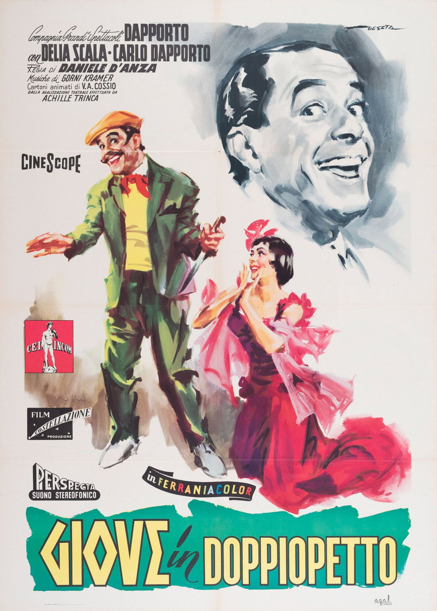 Manifesto 2 per il film Giove in doppiopetto (1955), dipinto da Enrico De Seta