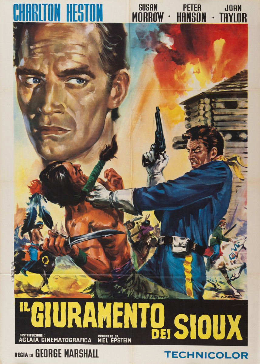 Poster 2 for the film The Savage (1952), painted by Giovanni Di Stefano