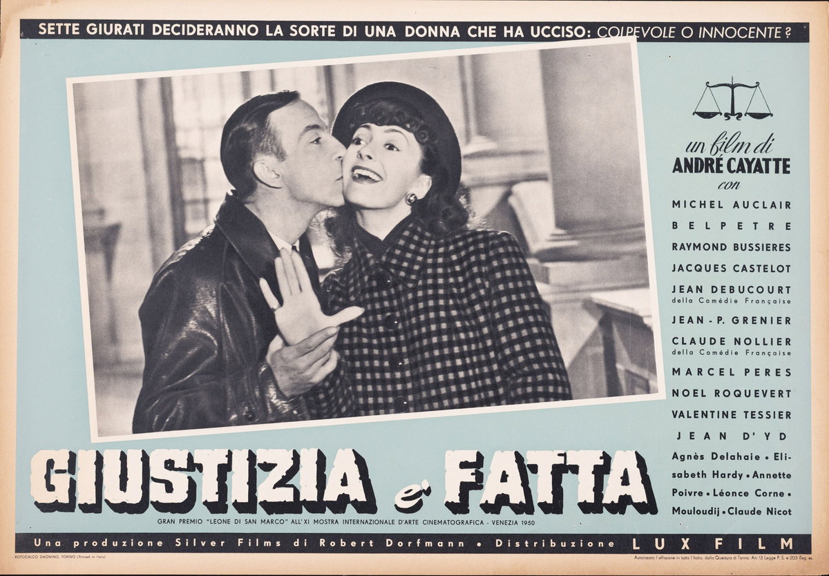 Fotobusta 4 per il film Giustizia è fatta (1950), dipinto da Giorgio Olivetti