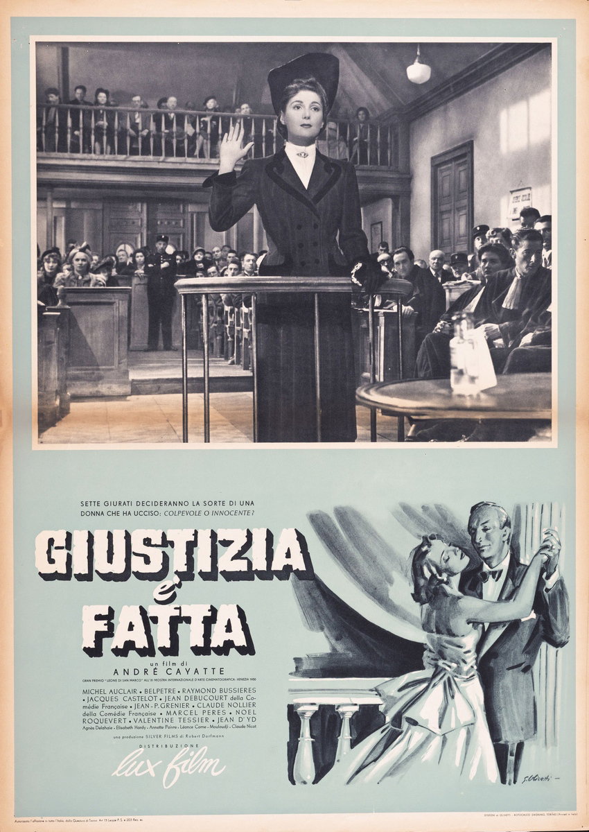 Fotobusta 3 per il film Giustizia è fatta (1950), dipinto da Giorgio Olivetti