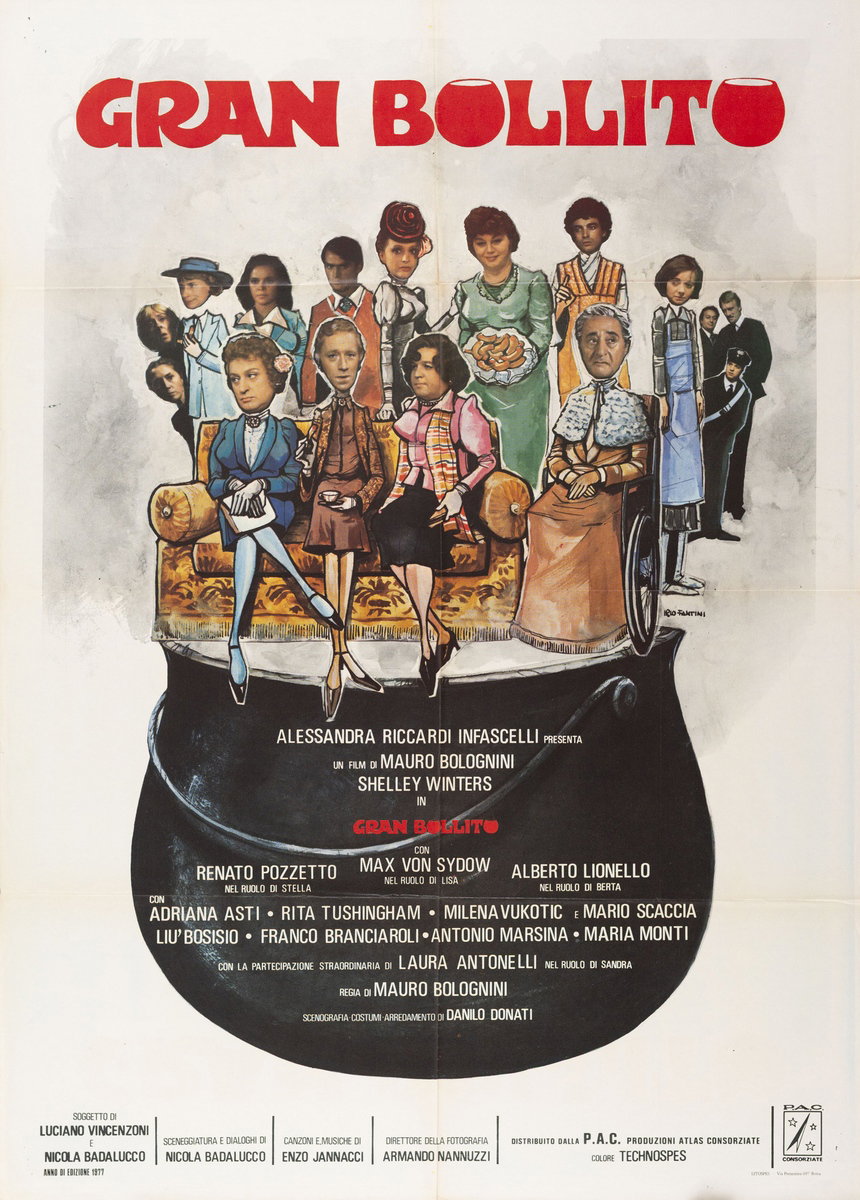 Manifesto 2 per il film Gran bollito (1977), dipinto da Irio Fantini