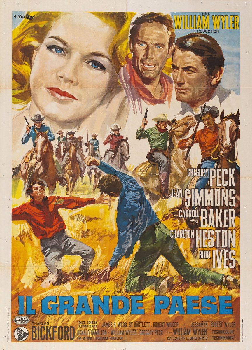 Manifesto 2 per il film Il grande paese (1958), dipinto da Averardo Ciriello