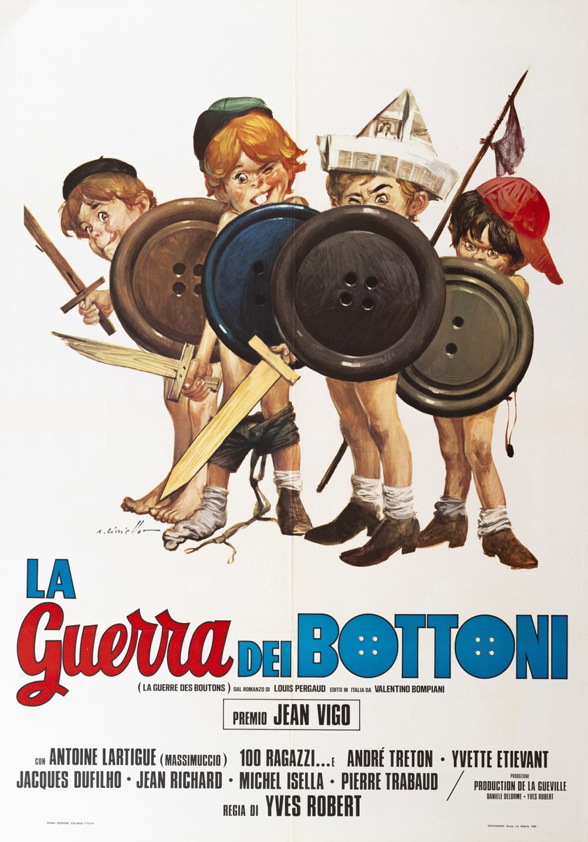 Poster 2 for the film War of the Buttons (1962), painted by Averardo Ciriello