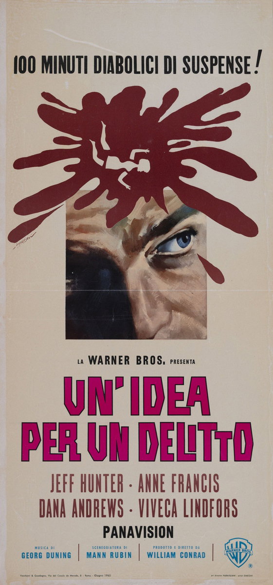 Locandina 2 for the film Brainstorm (1965), painted by Sandro Simeoni (Symeoni)